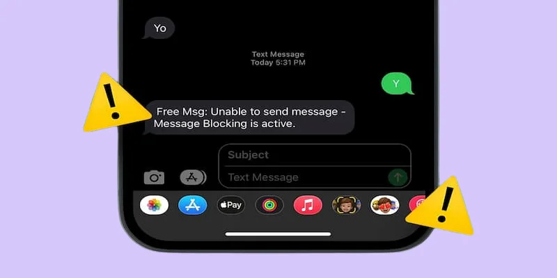 Unable to Send Message Message Blocking iPhone picture